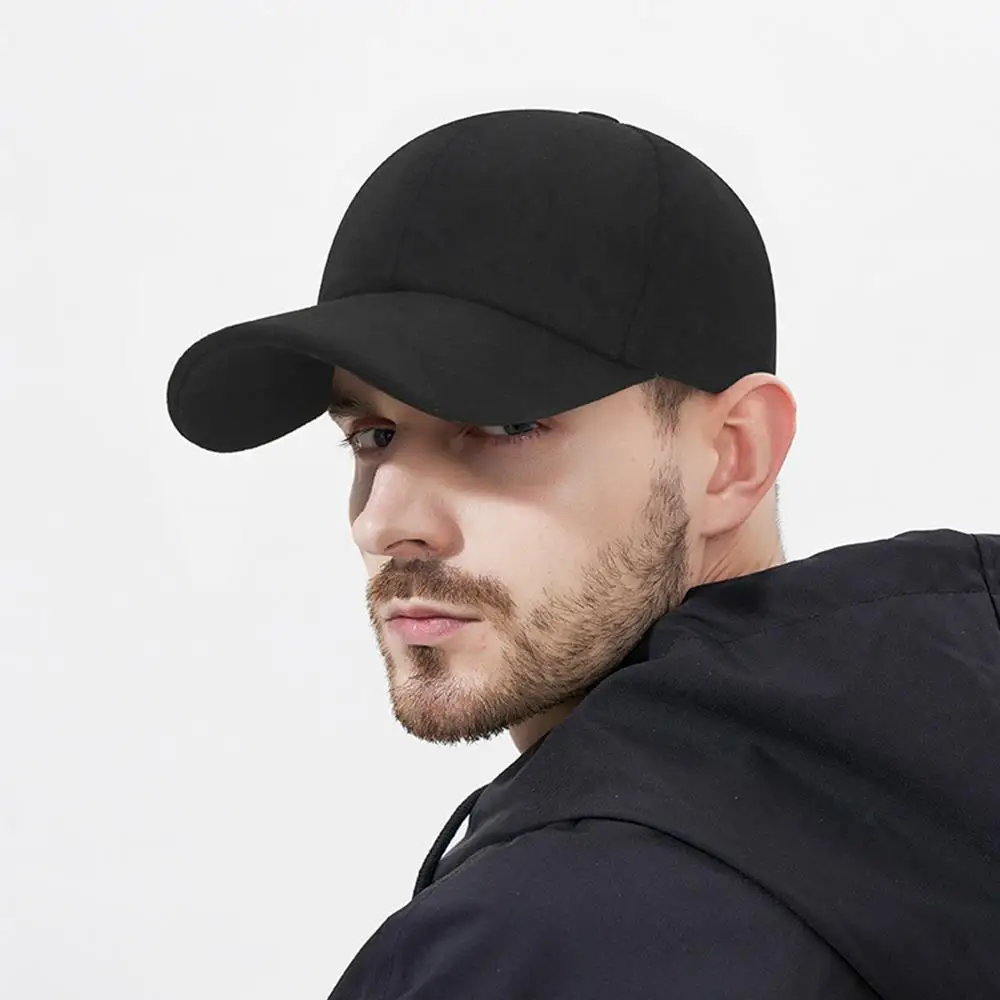 

Windproof Duck Tongue Hat Outdoors Woolen Felt Snapback Hat Adjustable Buckle Long Brimmed Vintage Simple Thick Baseball Cap