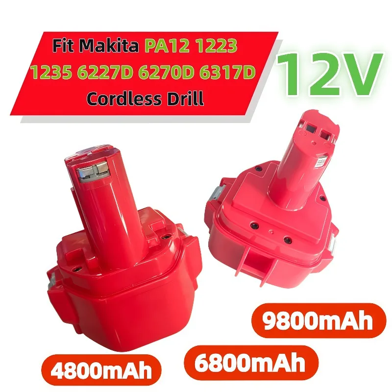 12V Ni-MH Power Tool Battery High Capacity 5000mAh Compatible Makita PA12 1223 1235 6227D 6270D 6271D Electric Drill