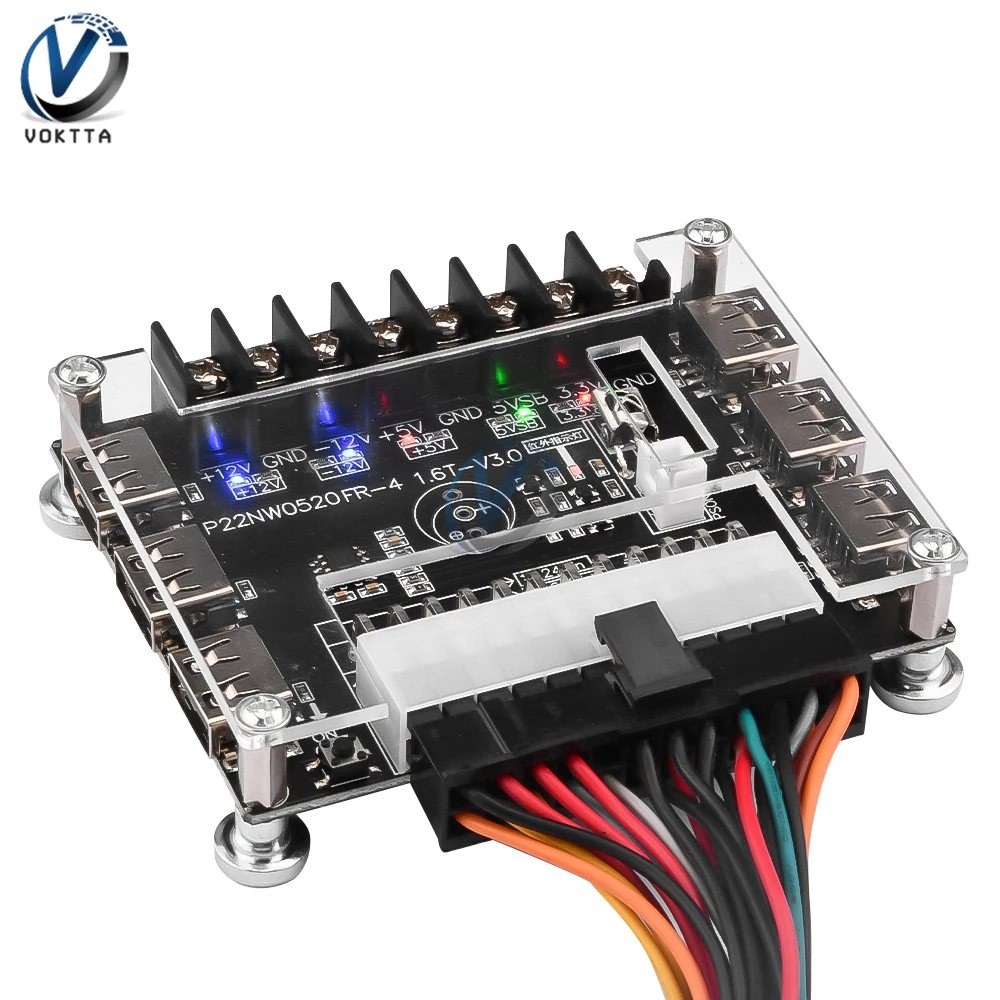 20/24 Pin ATX Power Adapter Board Adjustable Voltage Multiple Power Supply Adapter Synchronous Breakout Board Power Connector