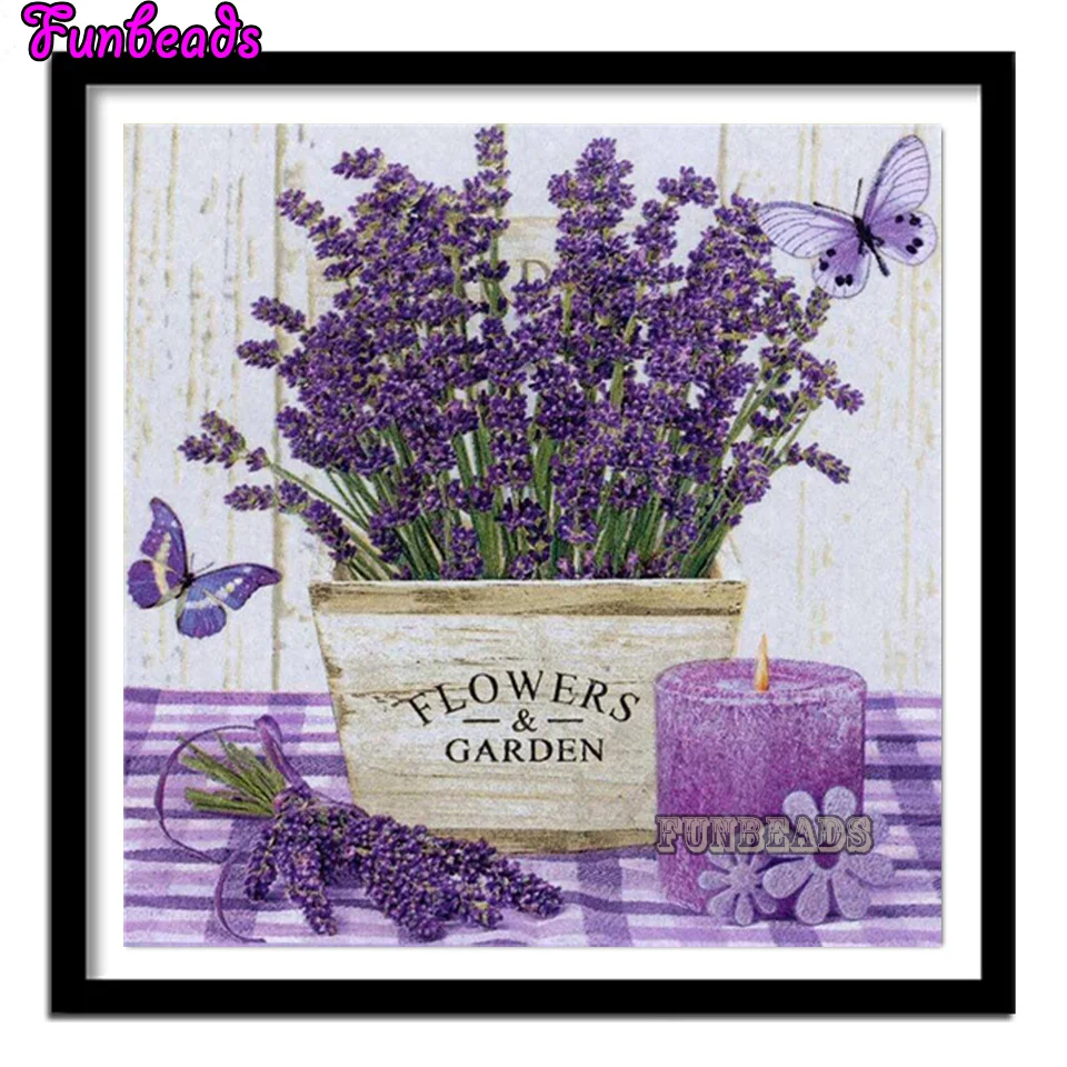 5D Diamond Painting Lavender Full Drill Square/Round Diamond Embroidery Flower Diamond Mosaic Picture Of Rhinestone Decor TT7118