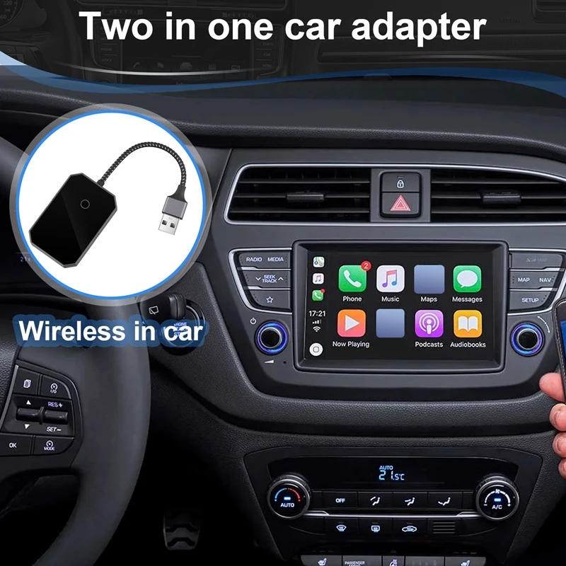 2 In 1 Wireless Carplay Adapter Carplay Car Wired To Wireless Carplay Box Wired Auto To Wireless Auto Android Carplay