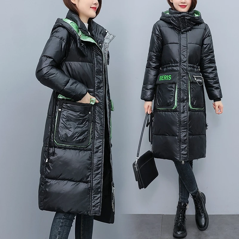 New Winter Jacket Coat Women Hooded Long Down Parka Thick Warm Cotton Padded Parkas Woman  Windbreak Coat