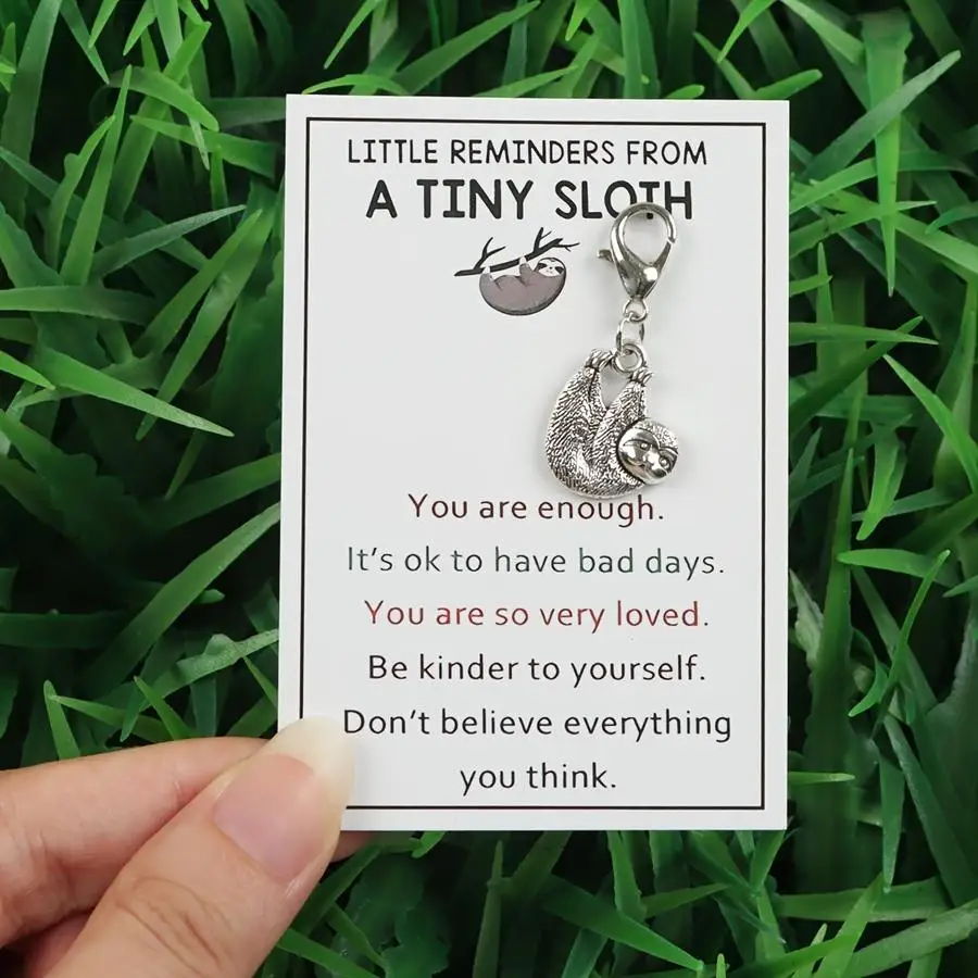 1/5/10/20/50/100pcs /s, Cute Sloth Keychain Gift, Pocket Hug, Inspirational Positive Keychain Gifts, Emotional Cheer Support Gif