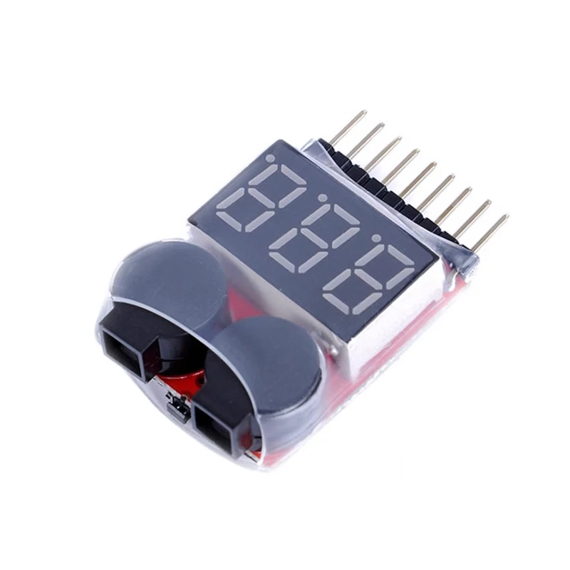 3pcs Lipo Battery Voltage Tester volt meter monitor buzzer Alarm 1-8s 3.7V-22.2V For Rc Lipo Battery Models