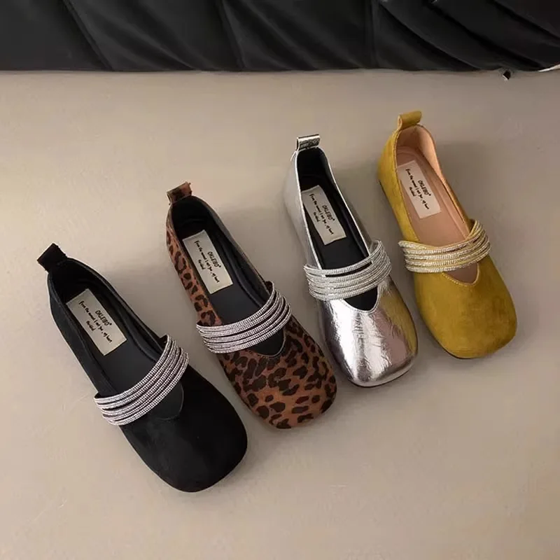 

Fashionable French Flat Bottom Design Single Shoe 2025 New Summer Fairy Style Retro Rhinestone Mary Jane Shoes for Women