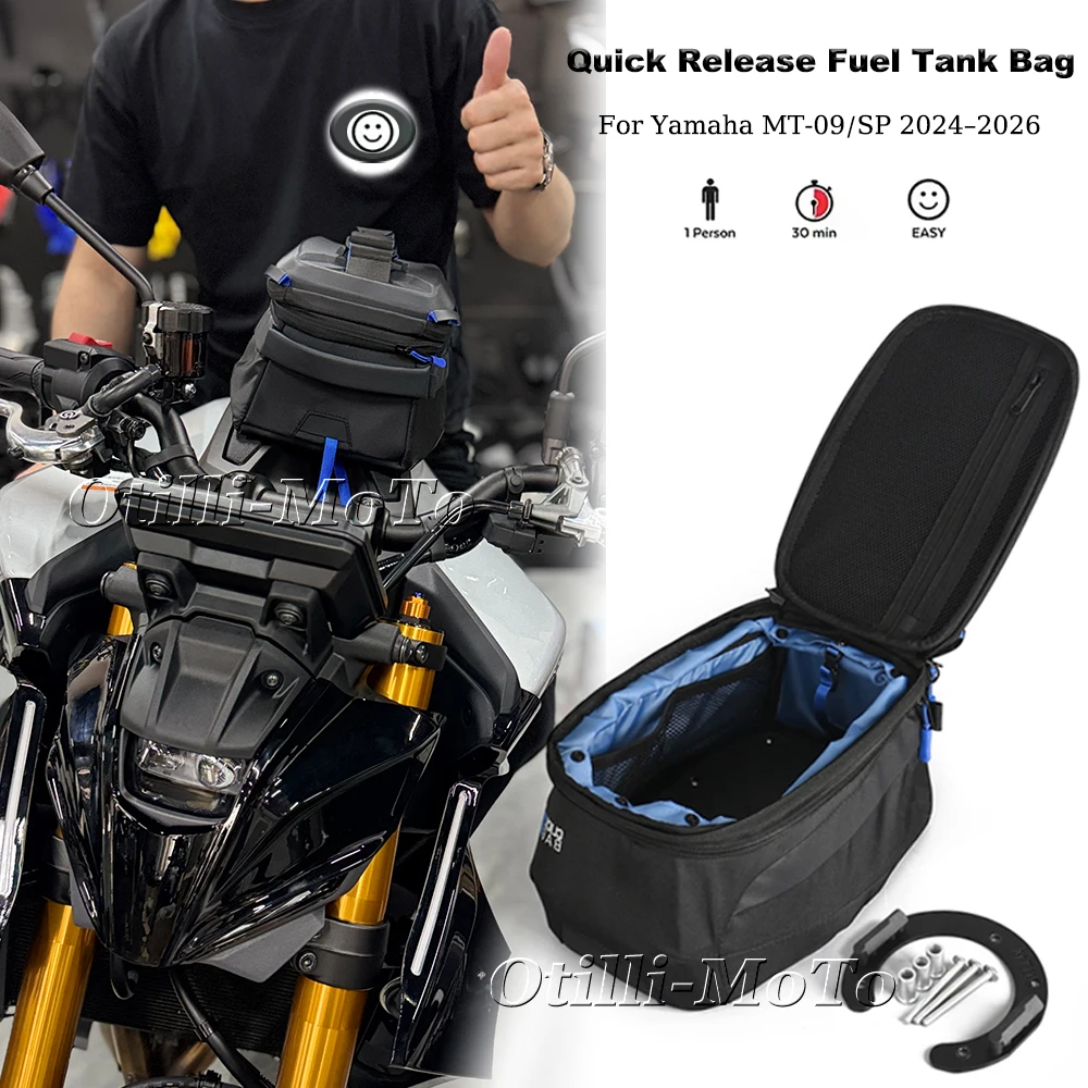 

For YAMAHA MT 09 SP MT-09 MT09 2024-2026 New Buckle Magnetic Motorcycle Tank Bag Waterproof Tool Bag Quick Release Luggage Bags