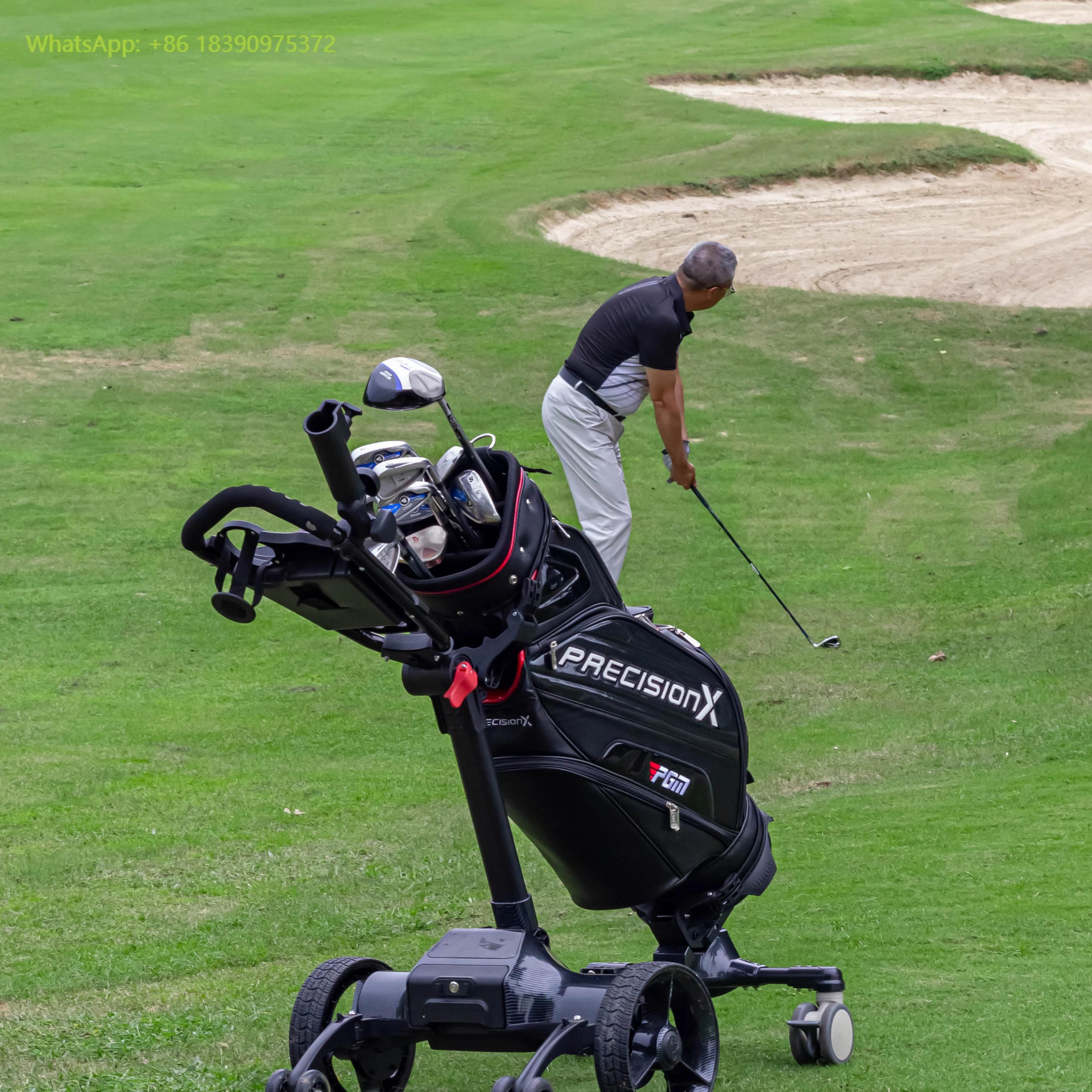 

FREE SHPING! Follow Me Golf Trolleys Remote Control Golf Caddy 36-45 Holes Battery Capacity Electric Golf Trolley