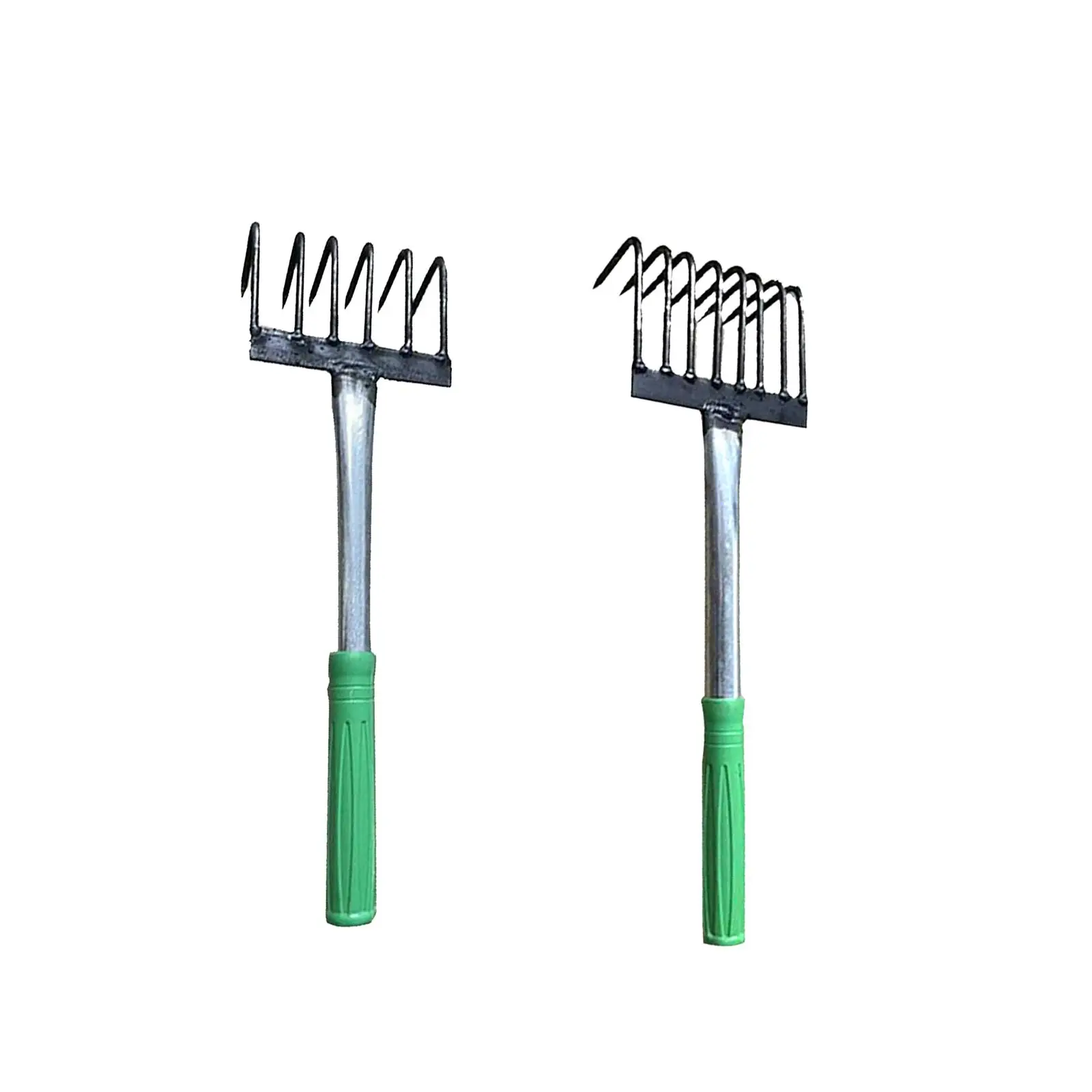 Rastrillo de mano para jardín, herramienta de jardinería, rastrillo pequeño de acero inoxidable resistente para hojas