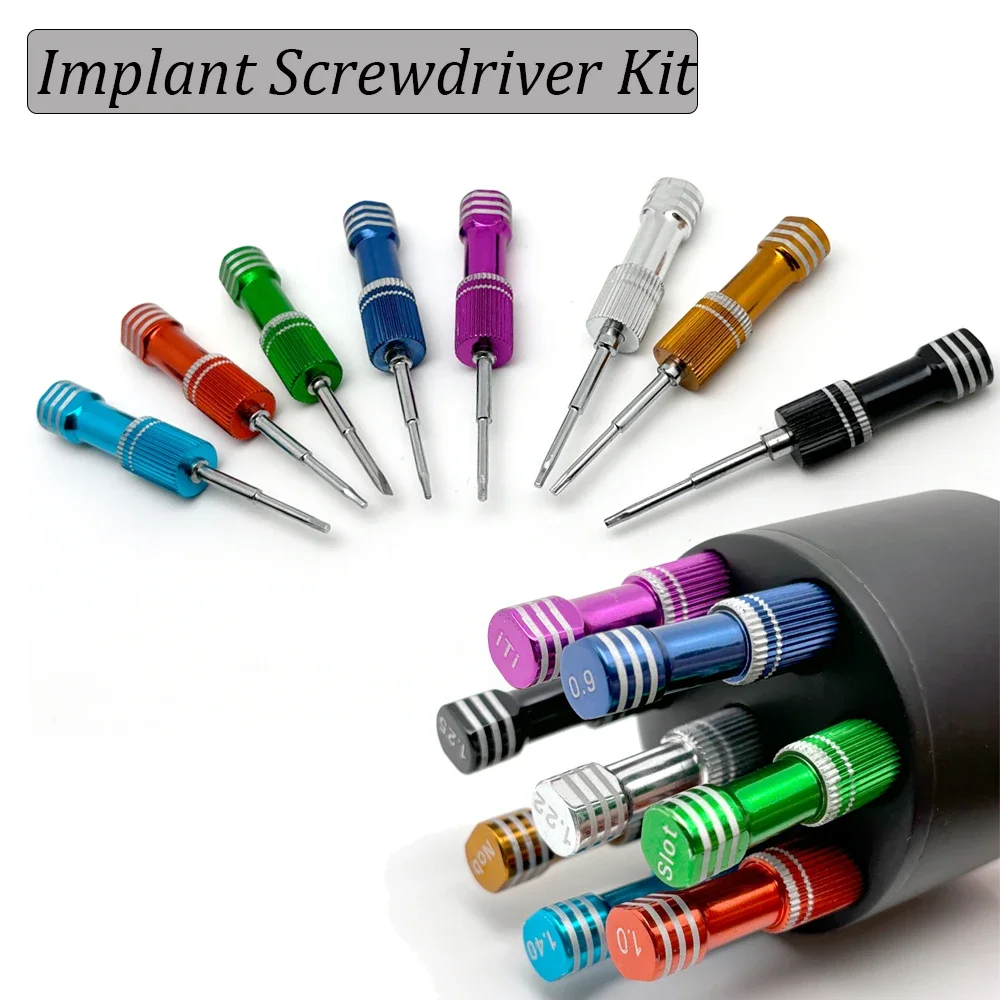 

8Pcs/kit Dental Laboratory Stainless Steel Implant Screw Driver Tool Micro Screwdriver Dentistry Instrument Tool Set