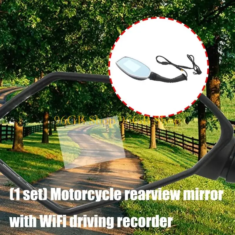 

96GB 3inch Screen Support Front & Rear Recording Rearview Mirror DVR Camera Motorbike Driving Video Recorder Camera