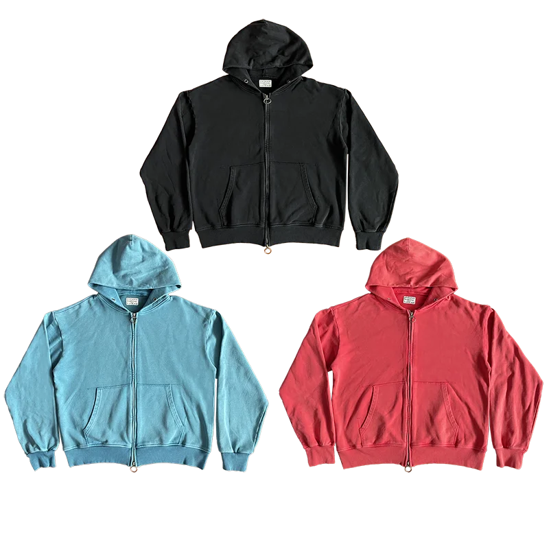 

Kapital Kountry Zippered Hoodie Pure Color Casual Sweatirt Modern Sle Loose Fit Spring Autumn Winter Youth Faion