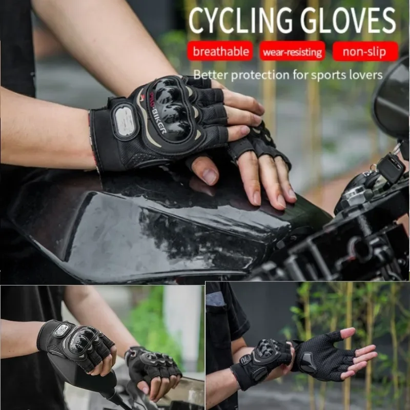 

Men Motorcycle Gloves PRO-BIKER Half Finger Racing Motocross Motorbike Guantes Luva Motociclista Para Eldivenler Moto Gloves