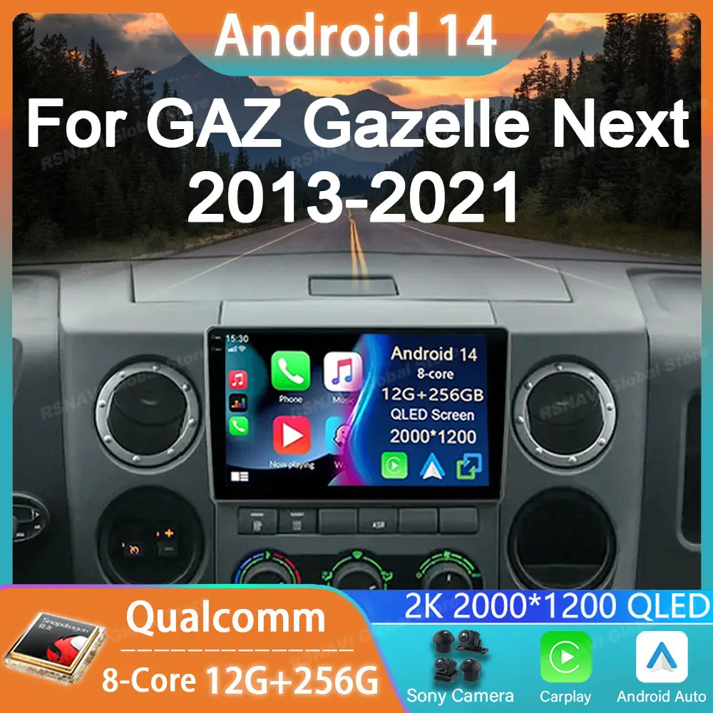 

Android 14 Car Radio Multimedia Video Player For GAZ Gazelle Next 2016+ Audio Navigation GPS Carplay Autoradio Stereo Head Unit