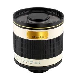 Lightdow Fixed Focus 500mm F6.3 Telephoto Manual Mirror Lens With T2 Mount Adapter Ring for Nikon Canon Pentax Sony DSLR Cameras