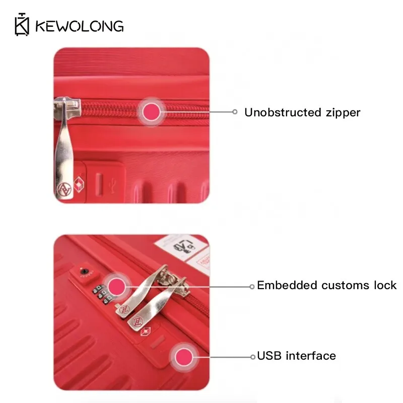 حقيبة سفر بقفل TSA مقاس 20/25 بوصة، أمتعة صلبة مقاومة للصدمات والخدش مع صندوق عجلات دوارة صامتة #4