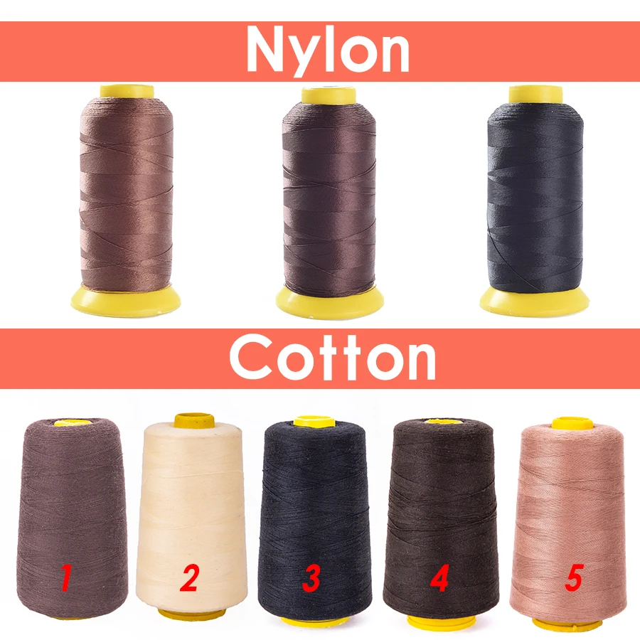 Wig Yarn Sewing Cotton Nylon Thread For Hair Weave Wire Long Line Hairs Thread Mesh Caps Wig Making Kit Hair Extension Tools