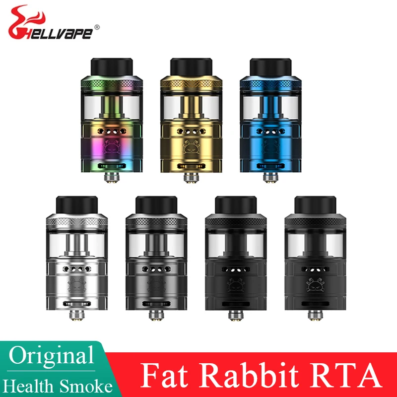 Clearance！Original Hellvape Fat Rabbit RTA 5.5ml Single /Dual Coil Deck 28.4mm Diameter 510 Pin E-Cigs 810 Drip Tip Atomizer