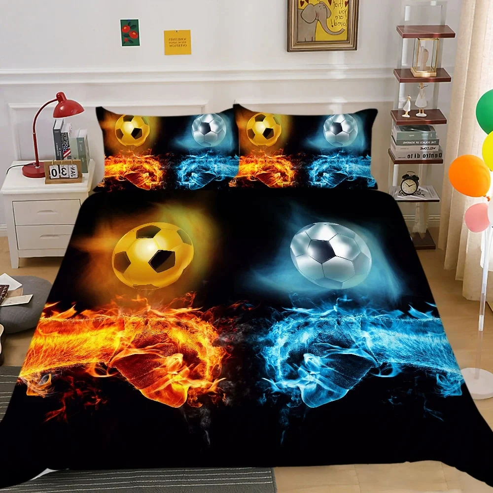 Soccer Football 3D Bedding Set Ball Game Duvet Cover Polyester Quilt Cover Single Double Twin Queen King for Kids Home Textiles