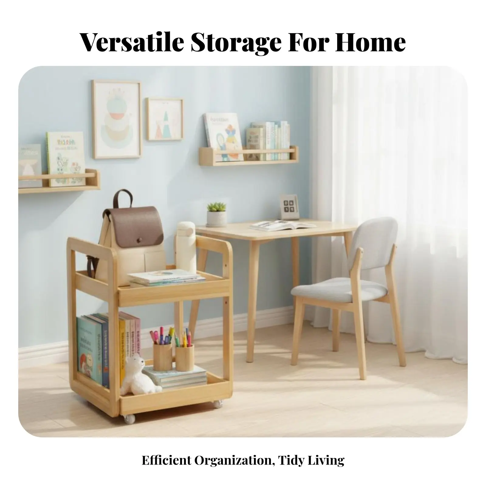 school-bag-rack-underdesk-compatible-rolling-cart-portable-space-saving-for-children-educators-bedroom-classroom