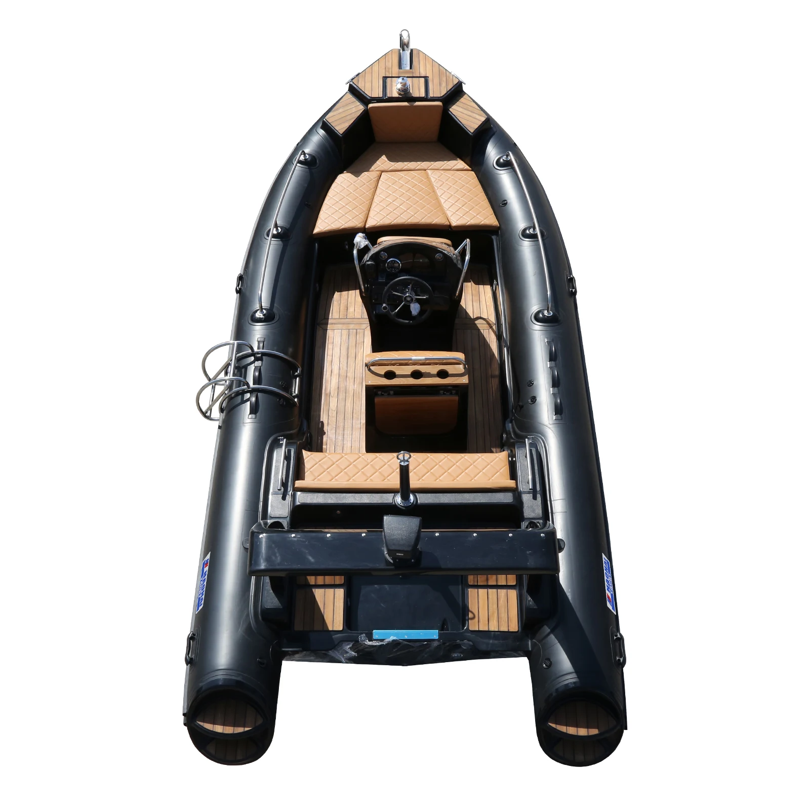 Qingdao Haohai Barca da pesca con pontone in fibra di vetro di lusso per barche a coste in vendita in stile yacht a remi