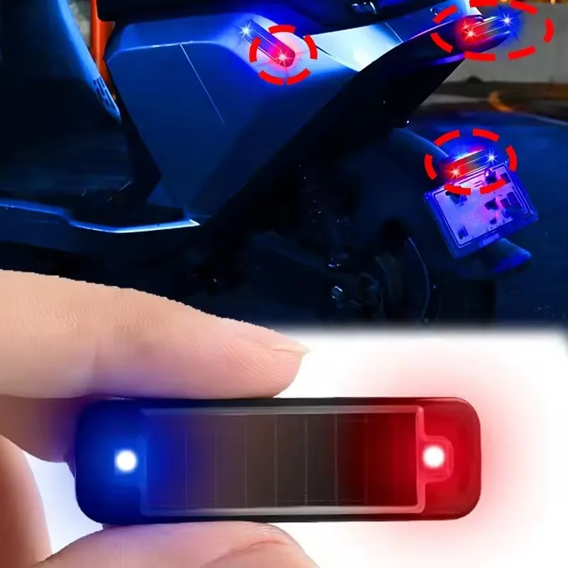 Multi-function Solar Strobe Warning Light Motorcycles Car Night Security Flashing Lamp Wireless Anti-Theft Alarm Lamp for Bike