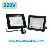 Led Flood Light With Outdoor Motion Sensor Detector Waterproof Spotlights 220V 10W 20W 30W 50W 100W Searchlight Garden Projector