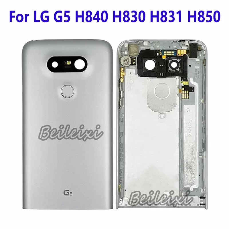 

For LG G5 H850 H840 H830 H831 H845 H860 VS987 F700S Metal Back Housing Battery Door Case With Camera Lens Replacement Part