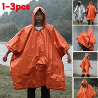 1-3pcs Emergency Raincoat Poncho Thickened Reflective Long Blanket Survival Equipment  for Rain Man Women Reflective Rainwear