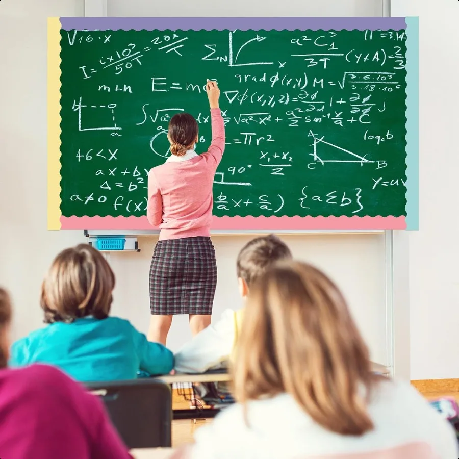 Zhanmai 12 ม้วน 594ft ห้องเรียน Bulletin Board ชุดตกแต่งห้องเรียนที่มีสีสันเส้นขอบสําหรับ Bulletin Board สําหรับฤดูร้อนกลับ t