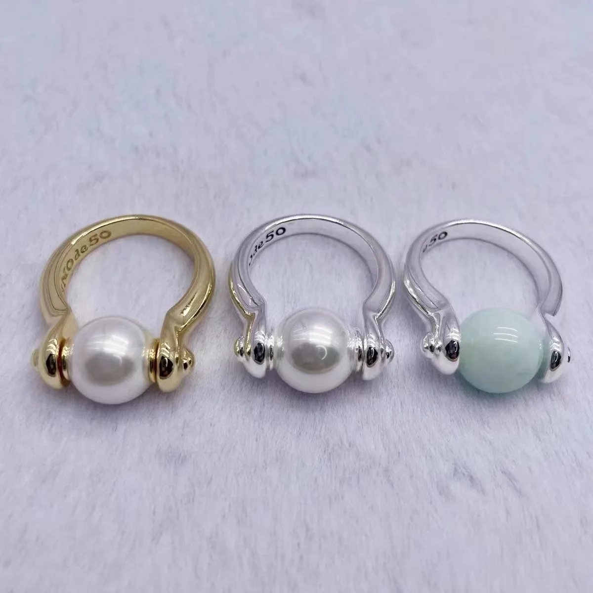 2022 New Stainless Steel Alloy Plated 925 Silver Color Bead Ring Can Be Given As A Gift To Women Fit UNO DE 50 with Wholesale