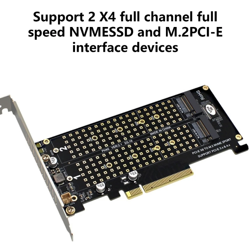 M.2 NVME to PCIEX8 2 Adapter PCIE Split Card for Massive Data Handling Dropship