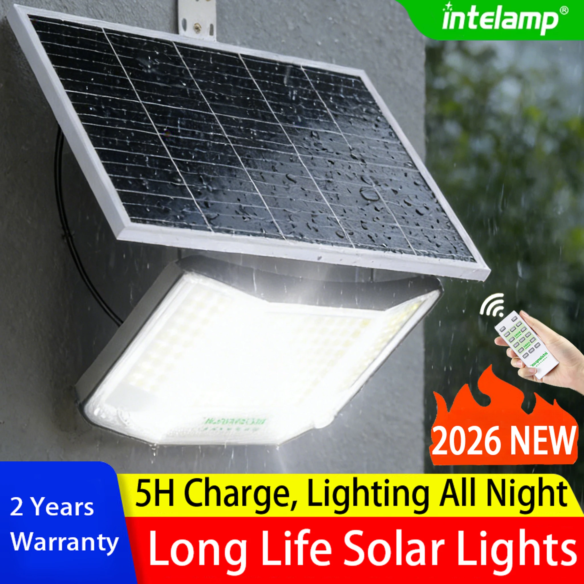 

4000LM Solar Flood Light Outdoor Solar Lamp Sunlight Motion Sensor Light Remote Control Waterproof Garden Street Wall Yard Lamp