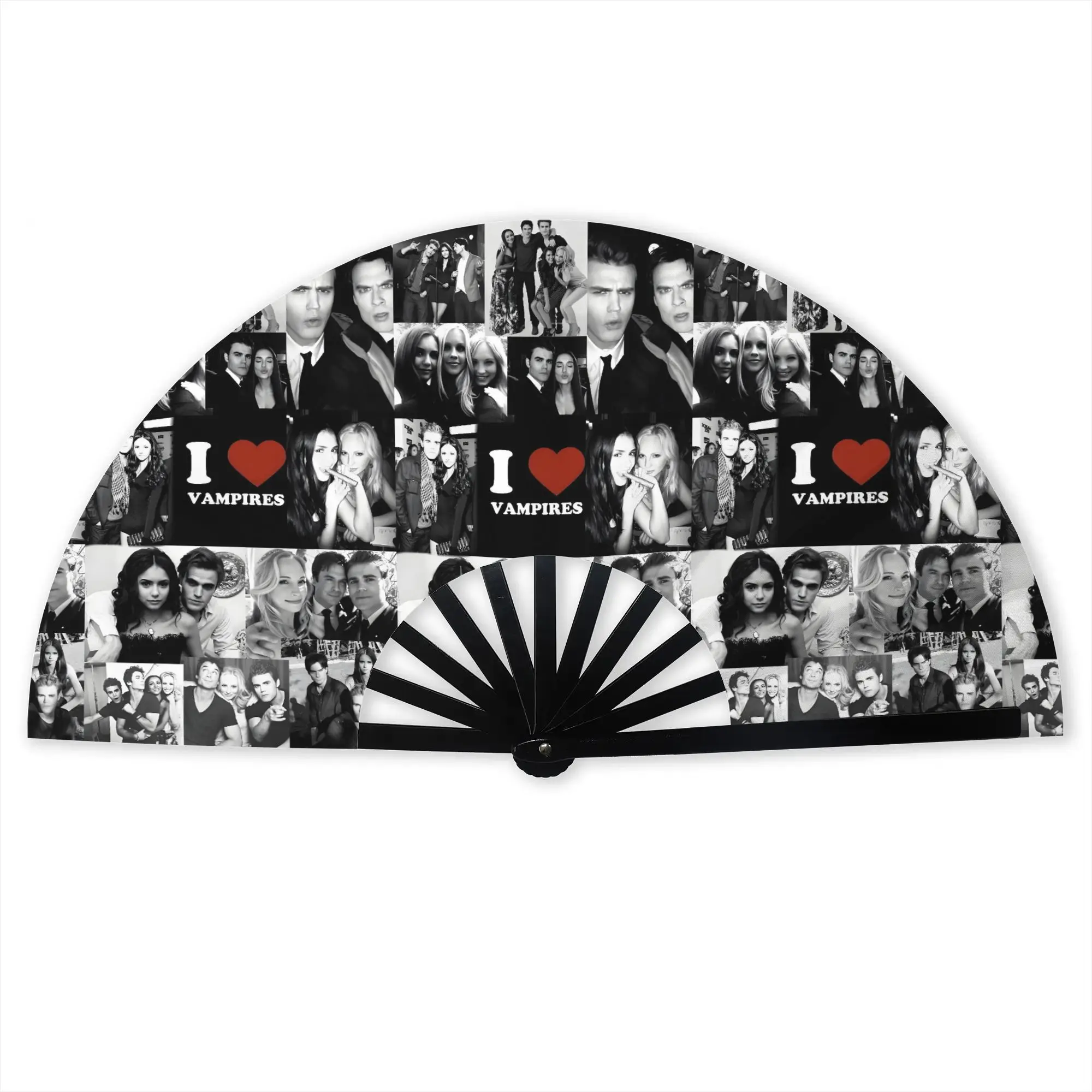 Personalised The Vampire Diaries Promotional Gift Hand Fan Wedding  Durable Folding Fans Unique Bulk Pack Fan