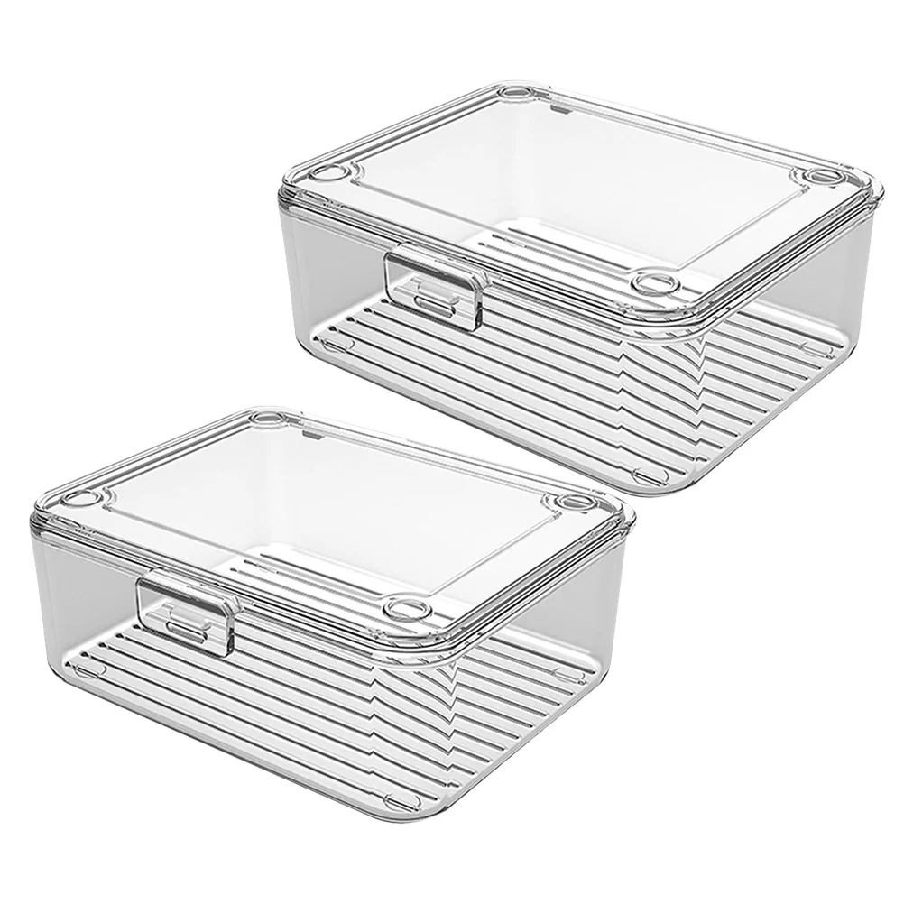 

2Pcs Transparent Card Storage Box Compact Clear Organizer for Cards Card Case Outdoor Business Cards Holder