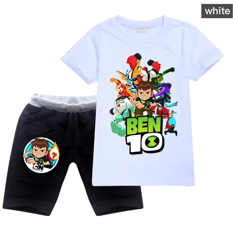 Korean Children Summer Sets Girl Boy 10 Number Short Sleeved Shorts Suit Child Clothing Tee SAnime B-BEN Outfits Kids Costume