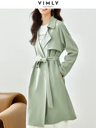 Vily Trench autunno donna 2023 femminile nuovo in capispalla sciolto manica lunga dritto verde cappotti avvolgenti abbigliamento donna F6105