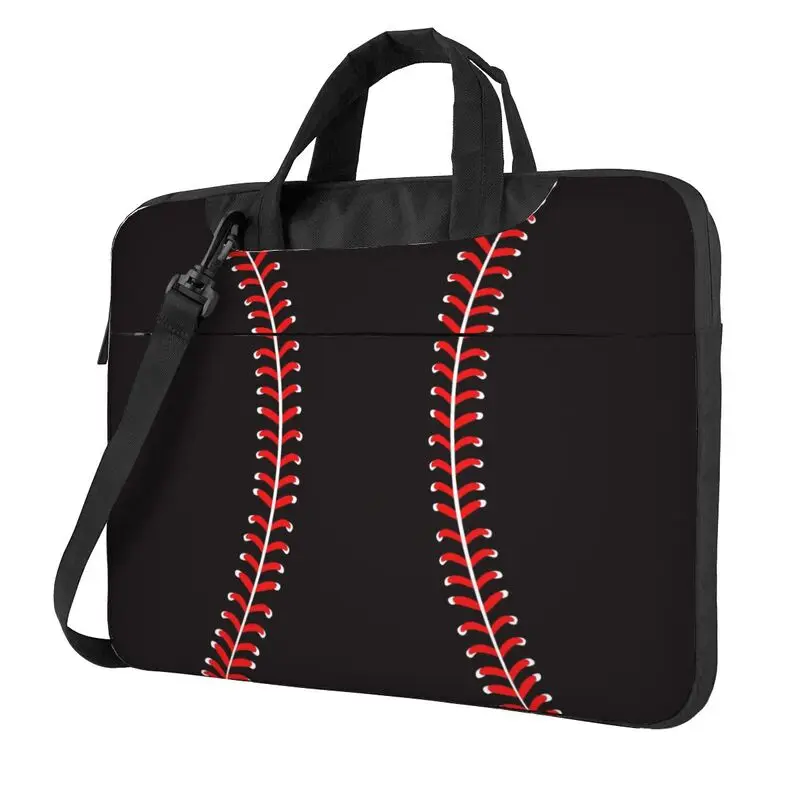 Red Stitching Baseball Sport Pattern Laptop Shoulder Bag Compatible with 13/14/15.6 Inches Laptop Netbook PC Cover Pouch