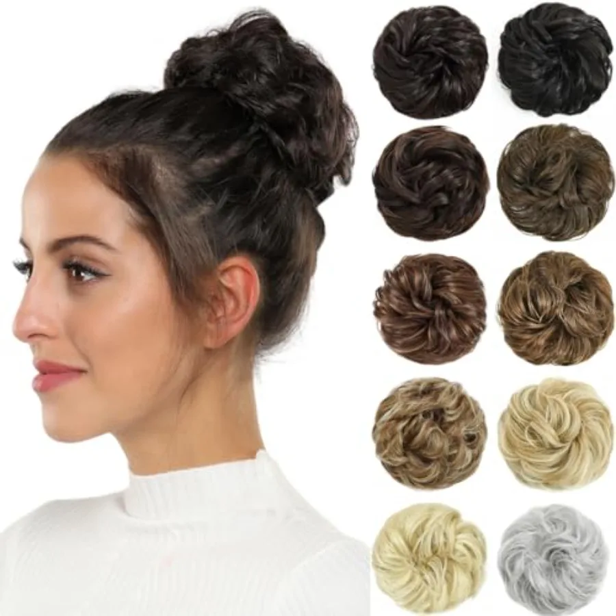 

Messy Bun Hair Pieces For Women Hair Bun Extension Updo Curly Messy Bun Scrunchie Dark Brown