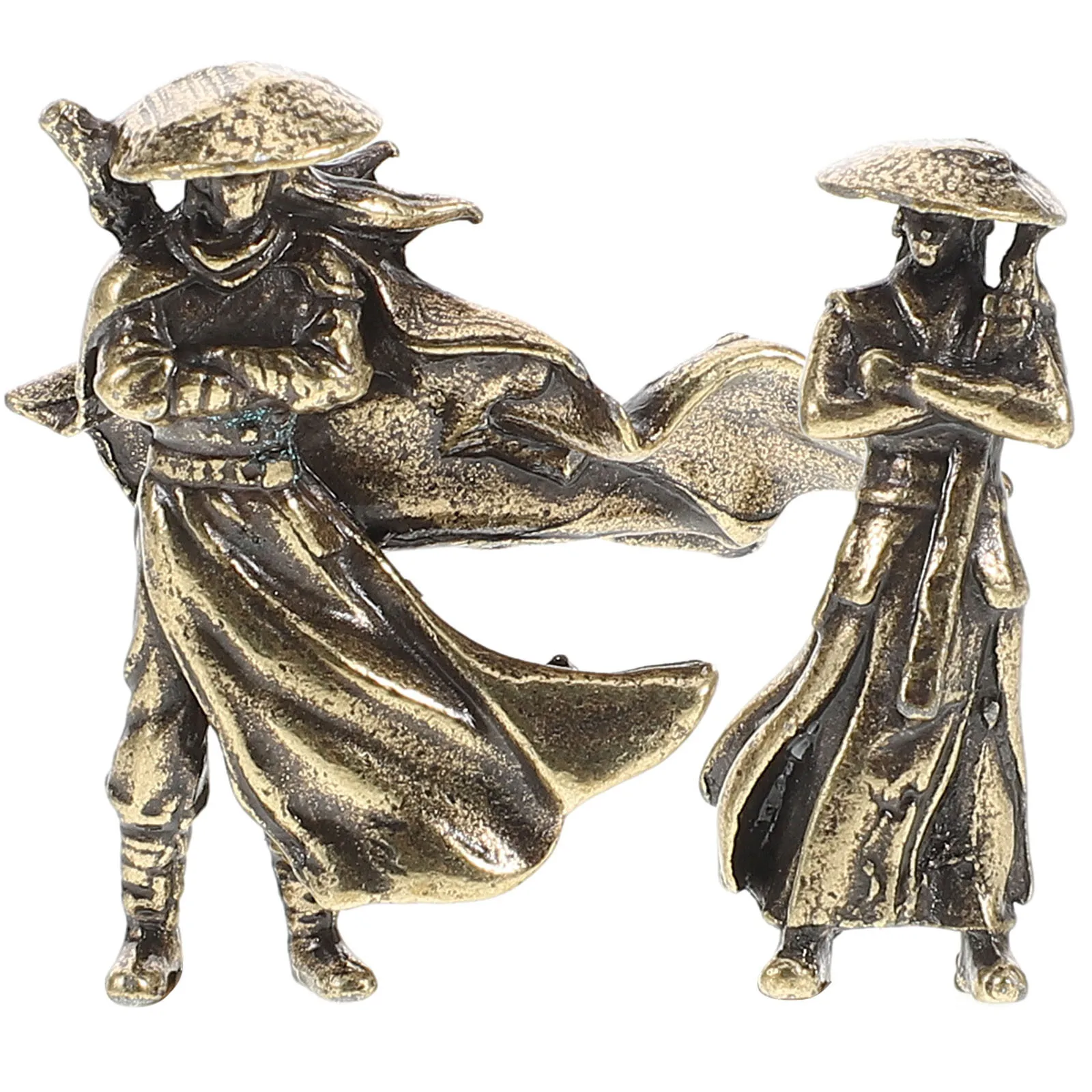 

2Pcs Ancient Chinese Warrior Figures Micro Bonsai Decor Miniature Landscape Crafts Office Garden Micro Bonsai Chinese Decor