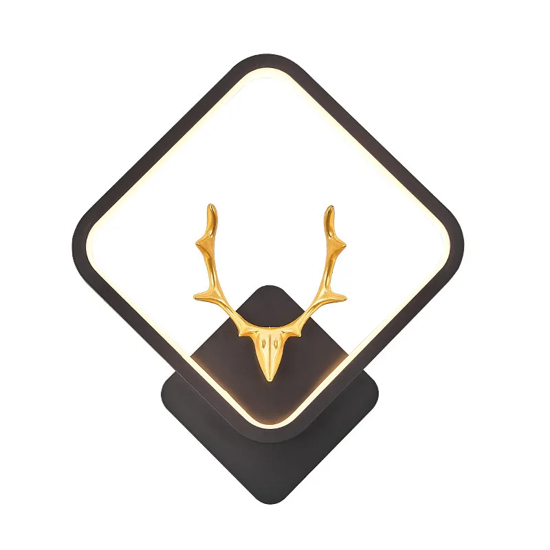 

New modern simple indoor wall lamp led bedroom bedside living room aisle lamp European creative antler wall lamp
