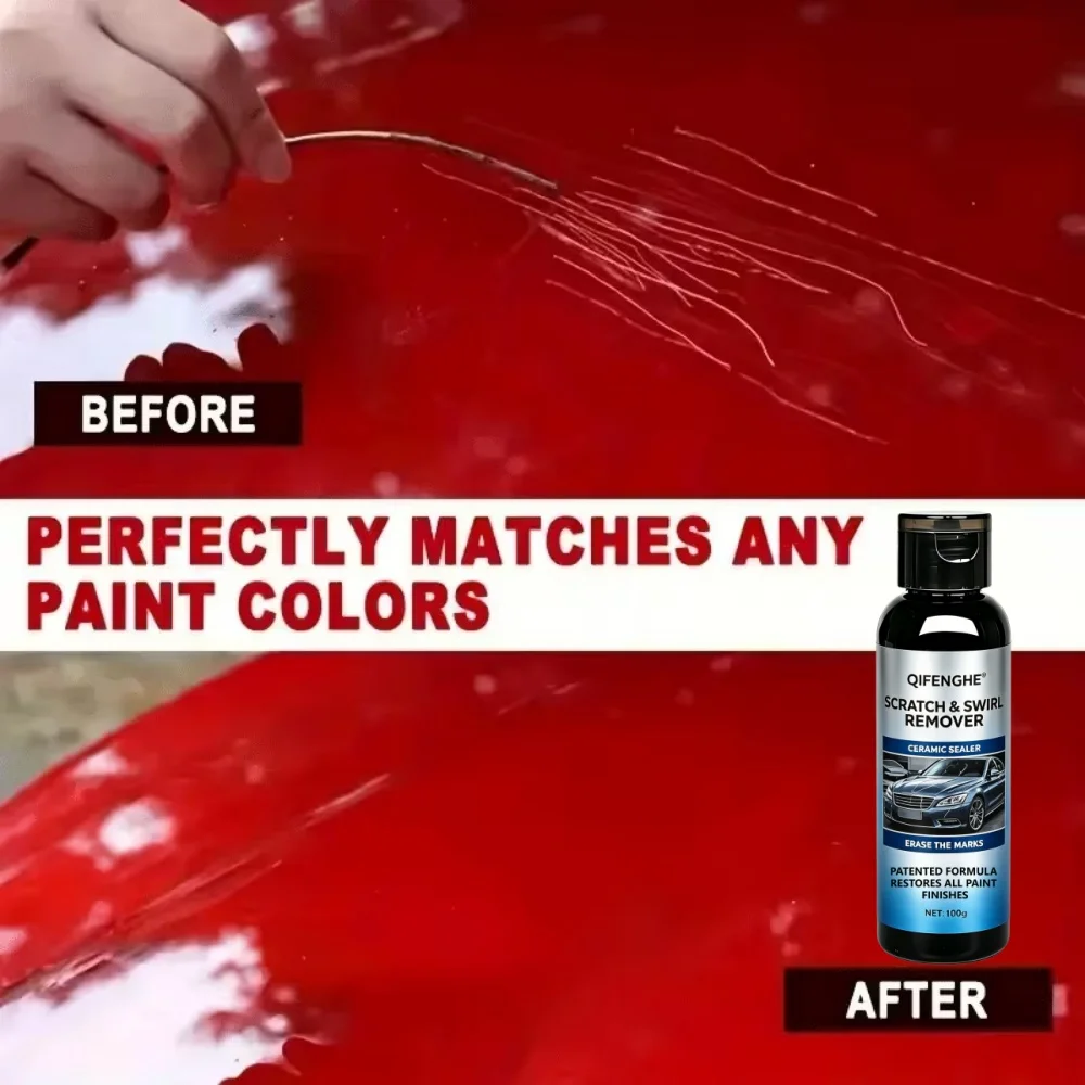100g Car Scratch & Swirl Remover, Ceramic Sealer, Erase Marks & Restore All Car Paint Finishes