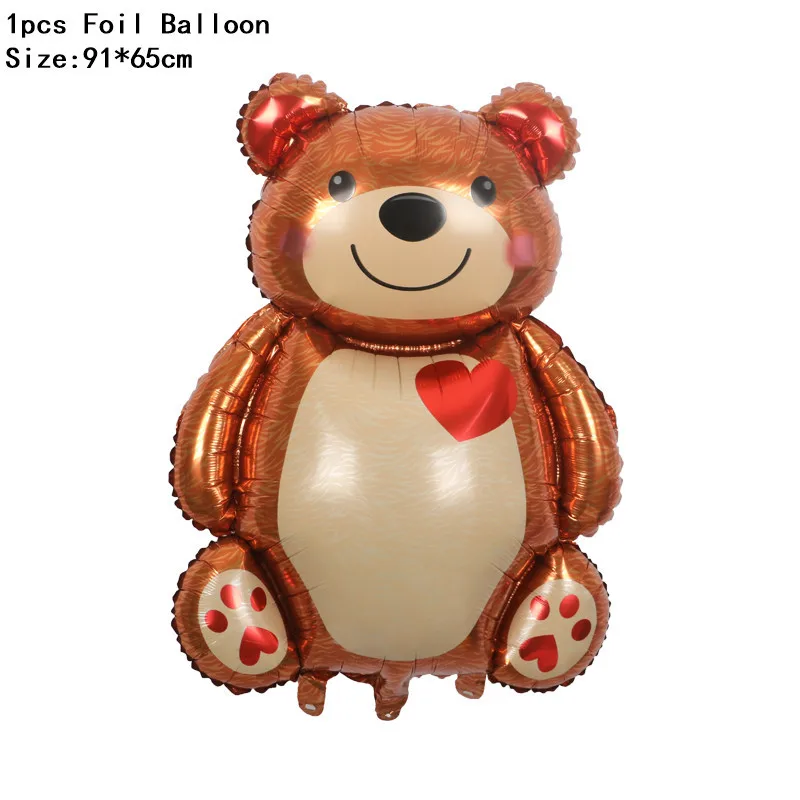 Cartoon Cute Love Bear Aluminum Film Balloon Birthday Valentine's Day Photo Props Love Bear Balloon Home Party Decoration