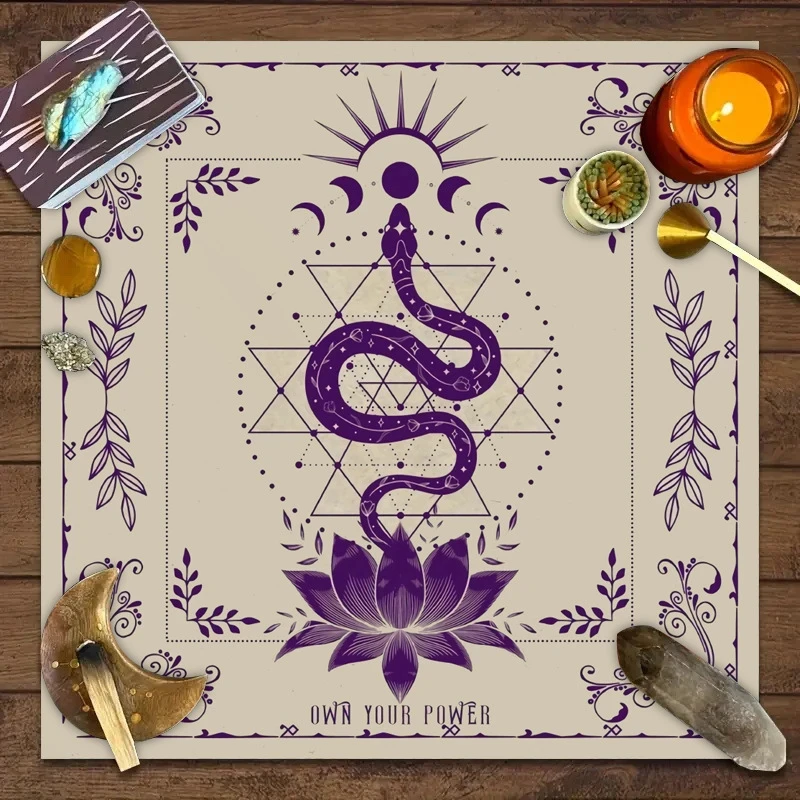 VIKAMA Chakra Flower of Life Tablecloth, 6 Designs, Tarot Divination Altar Cloth Witchcraft