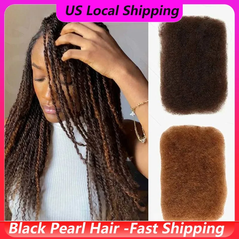 

Peruvian Tight Kinky Curly QVR Afro Kinky Bulk Hair - 50g Human Hair for Locs & Twists for Dreadlocks & Braids - Lightweight N