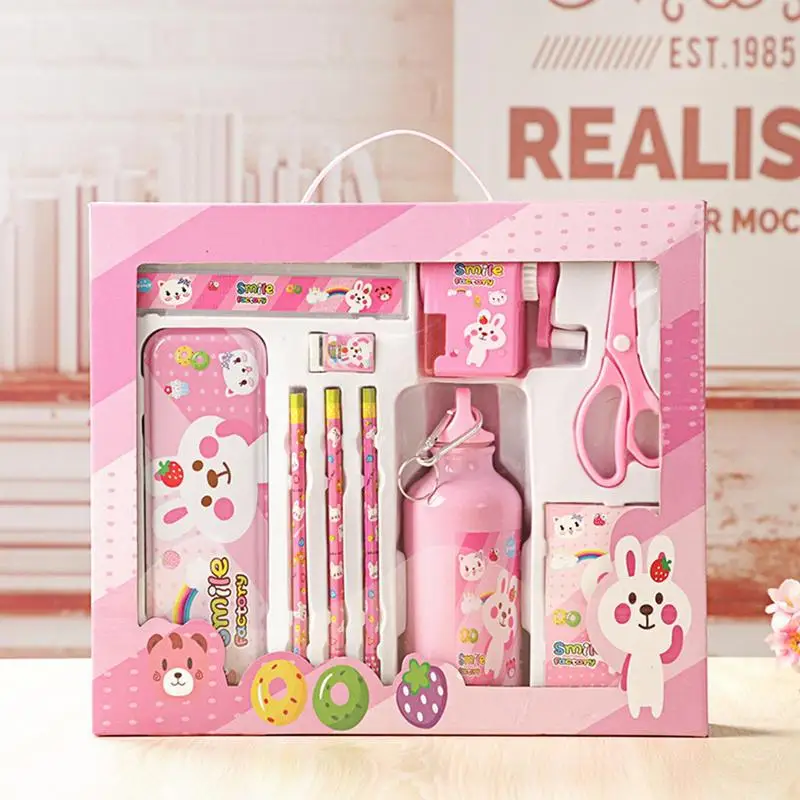 School Supplies For Girls Multi-function Stationery Kit Water Bottle Notebook Stationery Kit Kids Art And Crafts For Birthday