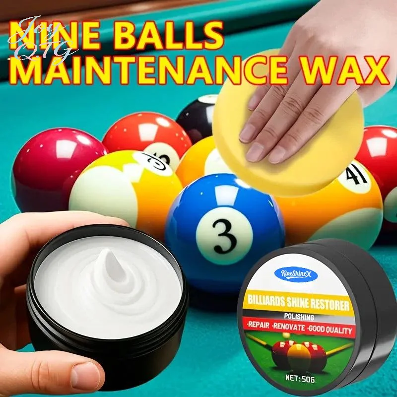 

50g Billiard Ball Cleaner Wax With Sponge For Cleaning Restoring Polishes Removes Dust Dirt Grime For Pool Balls Beginners Pro