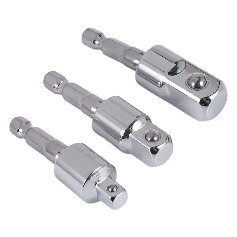 AT02-3 Pack Impact Grade Socket Adapter 360-Degree Universal Joint Swivel Socket Set, Socket To Drill Adapter