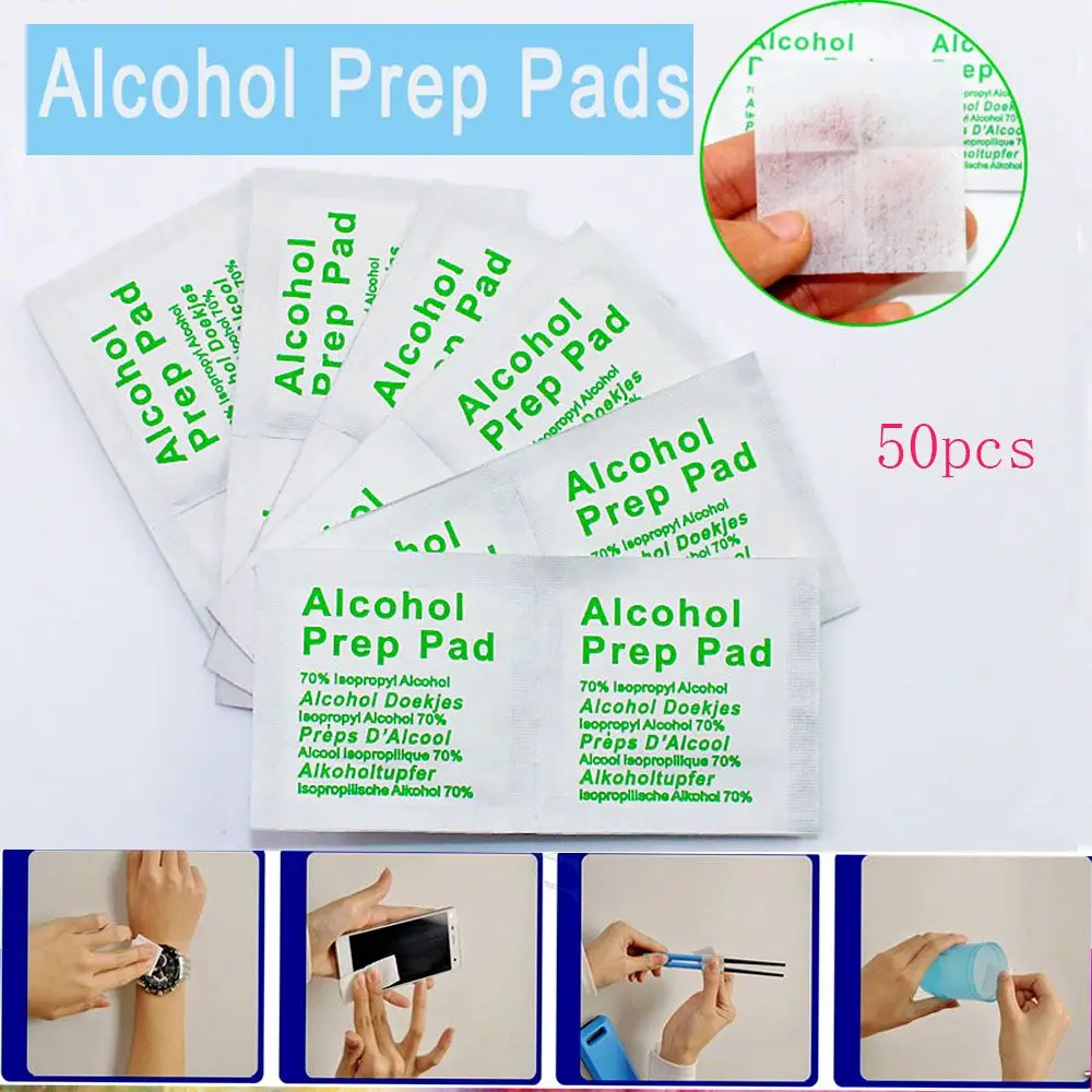 Álcool Swabs Pads para limpeza da pele, 70% Álcool Wet Wipes, Desinfecção de Viagem, Esterilização, Papel Sanitário, Uso Doméstico