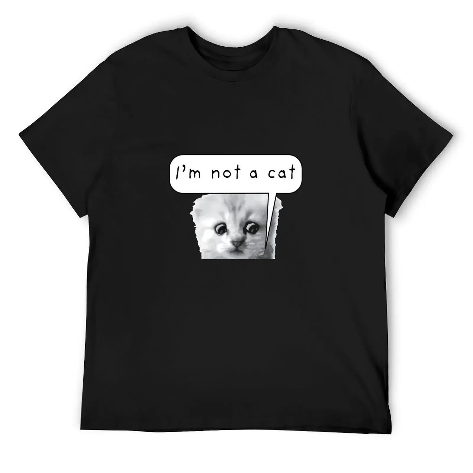 I'm not a cat' - funny lawyer Zoom call cat filter fail T-Shirt Blouse vintage shirts graphic plus size tops men clothing