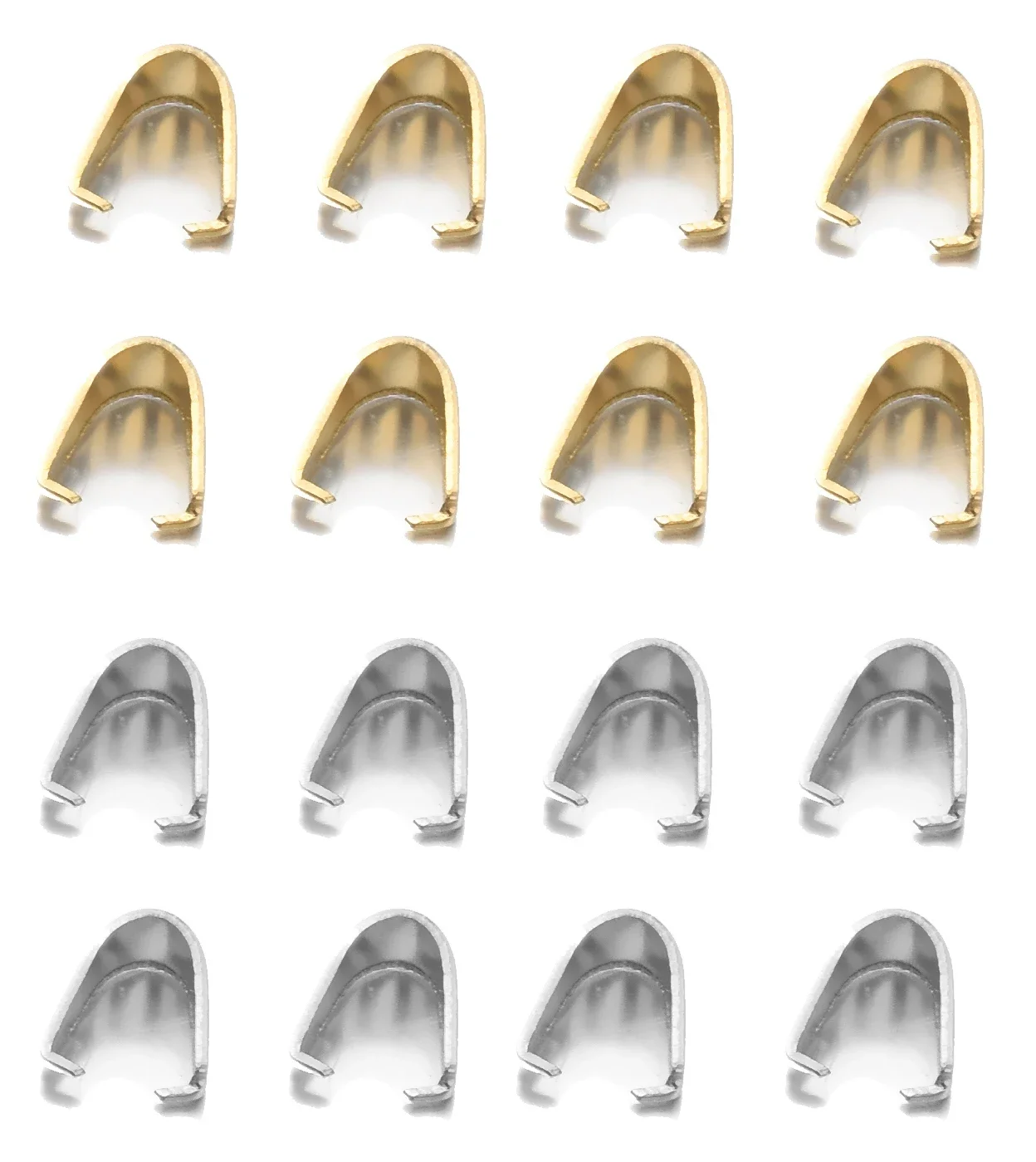 

50pcs Stainless Steel Pinch Clip Clasp Bail Finish Necklace Pendant Claw Clasps Melon Seeds Buckle for DIY Craft Jewelry Making